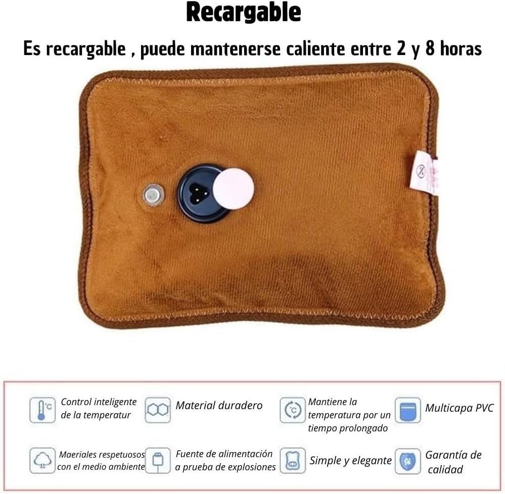 Rechargeable Electric Hot Water Bottle - Quick Heat in 15 Minutes, Portable & Effective for Muscle Pain Relief, Neck, Back, and Lumbar Pain, Warm Bed Companion - Soft, Durable, and Safe with 5-8 Hours Heat Retention