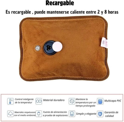 Rechargeable Electric Hot Water Bottle - Quick Heat in 15 Minutes, Portable & Effective for Muscle Pain Relief, Neck, Back, and Lumbar Pain, Warm Bed Companion - Soft, Durable, and Safe with 5-8 Hours Heat Retention