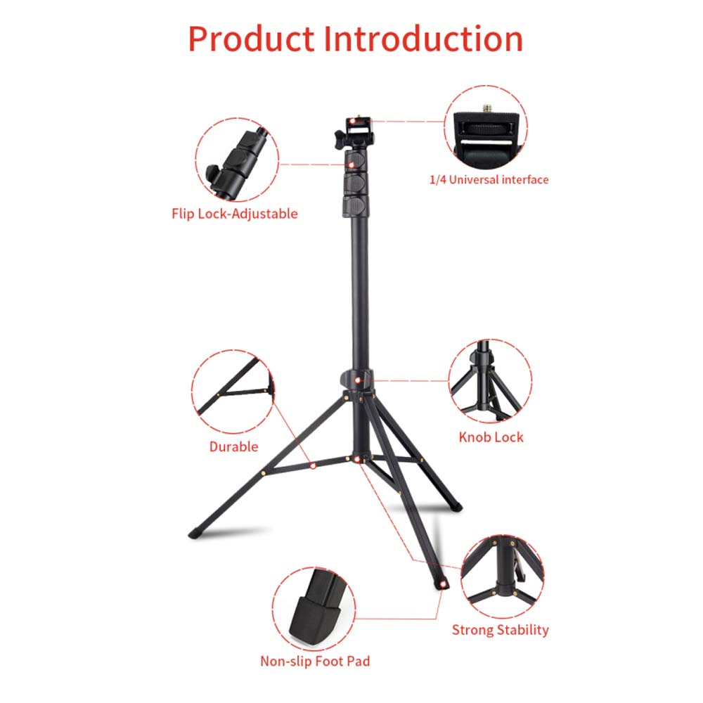 MT-39 2-in-1 Portable Tripod & Selfie Stick, Aluminum Foldable Stand with Adjustable Height, Lightweight Travel-Friendly for Smartphones & Cameras