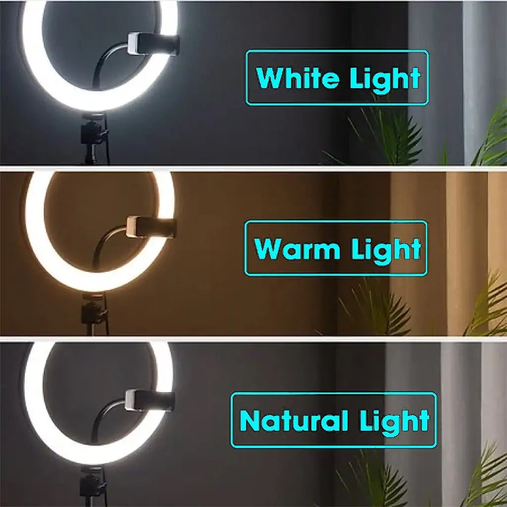 21-Inch Selfie Ring Light with Tripod Stand – Adjustable Photographic Lamp with 3 Mobile Holders