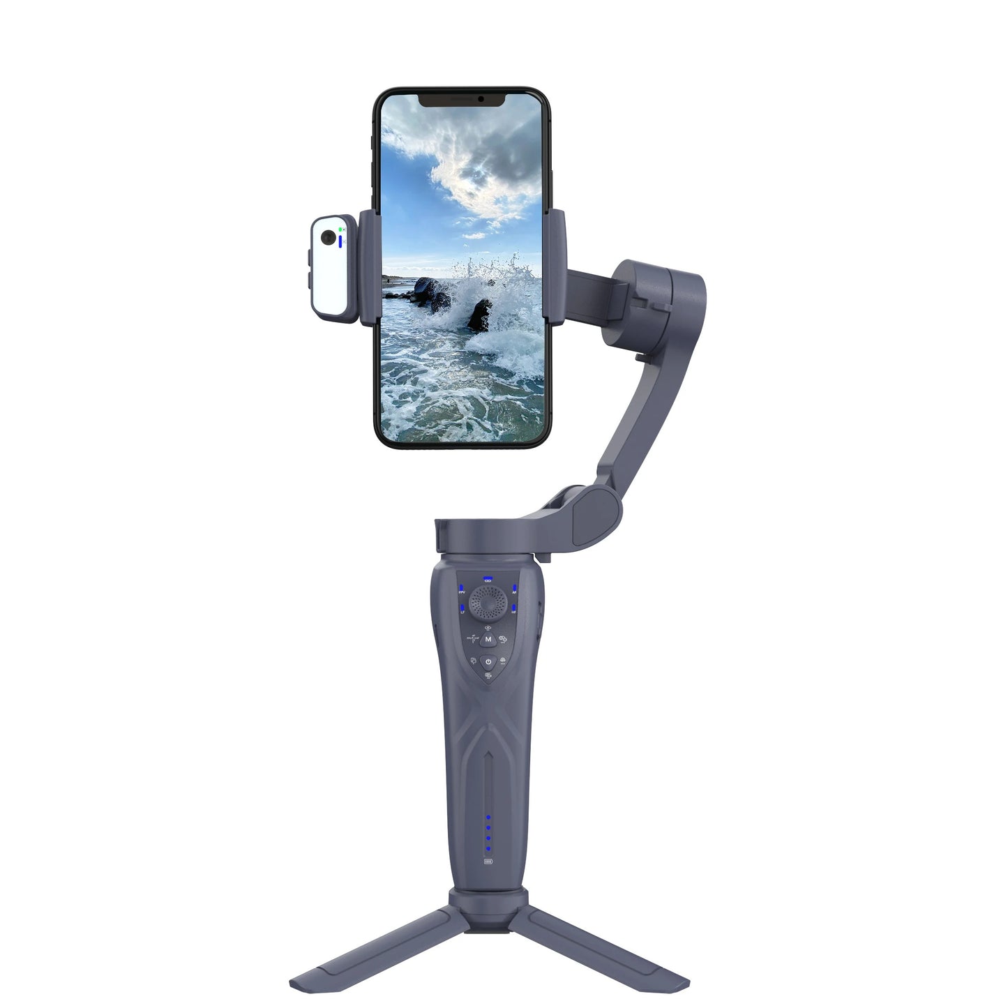 Handheld Gimbal F12 Camera Stabilizer with Tripod | Face Tracking via App | Selfie Stick & Horizontal Stabilizer