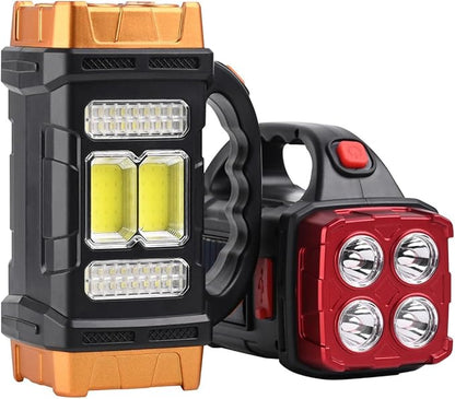 Solar Lantern Flashlight – USB Rechargeable, 4 Modes, Waterproof Portable Emergency Light for Camping, Hiking, and Power Outages (Multi)