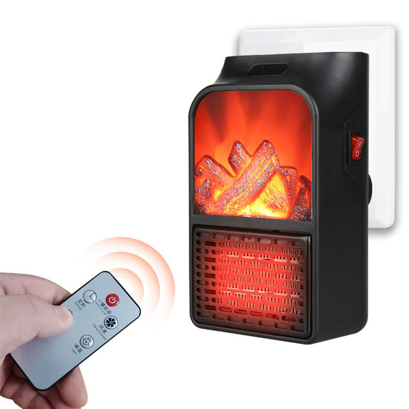 Portable Heater 500W | 220V Remote Control Flame Heater for Efficient Home & Office Heating