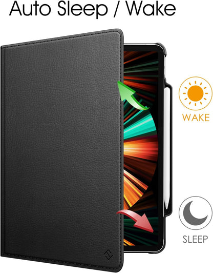 360° Rotating Case for iPad Pro 12.9" (2018-2022) - Auto Sleep/Wake Cover with Pencil Holder & Multi-Angle Stand ( Multi Colour)