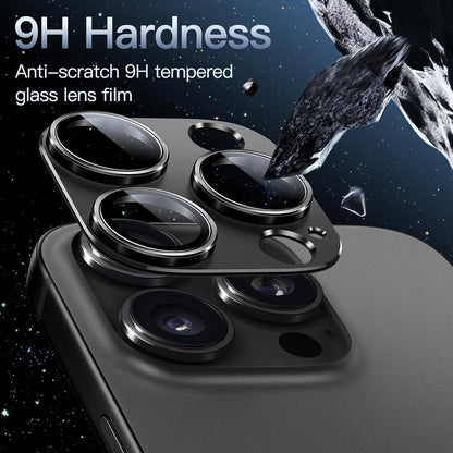 Camera Lens Protector for iPhone 16 Pro (6.3") and iPhone 16 Pro Max (6.9") – 9H Tempered Glass with Matte Metal Plate, Case-Friendly Full Coverage Lens Cover