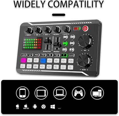 Ultimate Podcasting Ensemble – V9 Mixer, BM800 Microphone & Integrated Sound Card