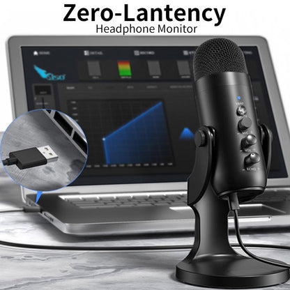 Mc-PW8 Professional USB Microphone – Condenser Desktop Microphone for Podcasting, Gaming, Streaming, and Recording