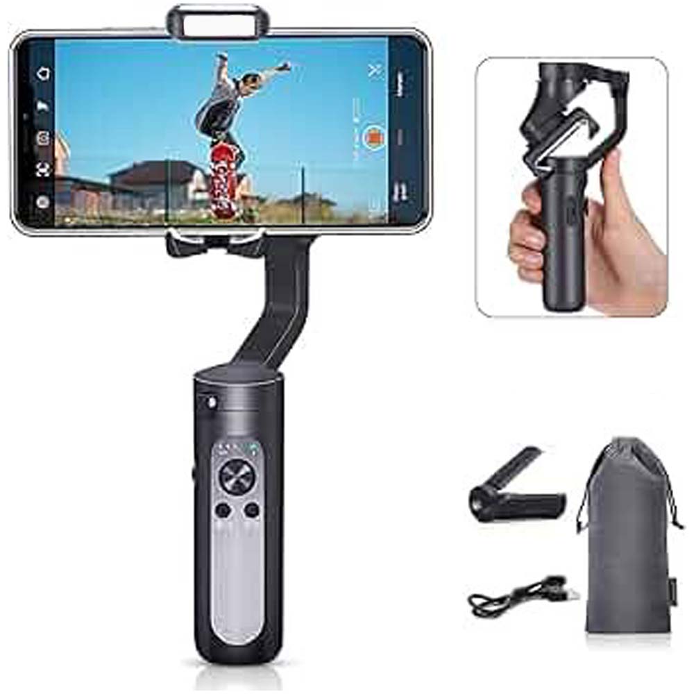 CQL 3-Axis Gimbal Stabilizer for Smartphones & Action Cameras | Precision Stabilization, Durable Design, Universal Compatibility