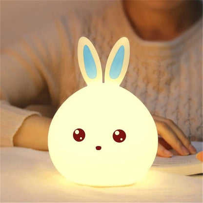 Rabbit Silicone Touch Sensor Night Light | Color Changing Breathing LED Lamp