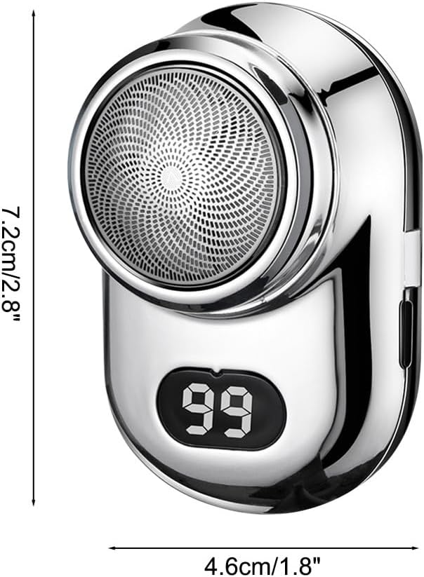 Fast Charging Digital Display Mini Shaver with Mirror | Portable USB-C Rechargeable Electric Shaver | Compact Travel Shaver for Men - Upgrade with High-Performance Blades