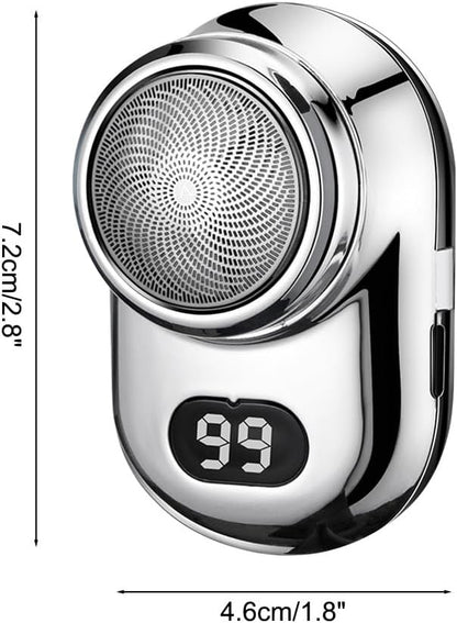 Fast Charging Digital Display Mini Shaver with Mirror | Portable USB-C Rechargeable Electric Shaver | Compact Travel Shaver for Men - Upgrade with High-Performance Blades