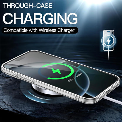 Crystal Clear Case for iPhone 17 Pro Max 6.3" (2025) - Anti-Yellowing Hard Back, Slim Shockproof Bumper, Wireless Charging Compatible