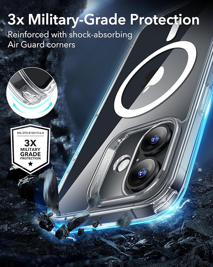 MagSafe Compatible Magnetic Phone Case for iPhone 16 Series – Military-Grade Shock Protection with Camera Control & Free Screen Protector