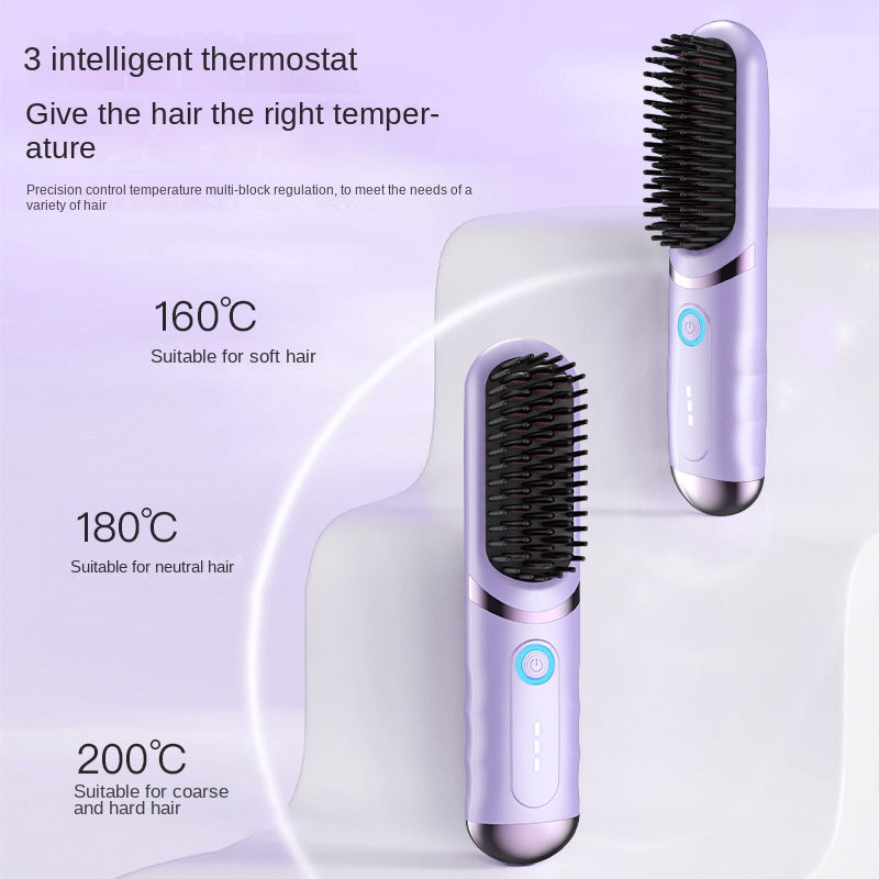 2-in-1 Electric Hair Styler - Rotating Curling Iron & Straightener Brush with Negative Ion Technology (Multi colour)