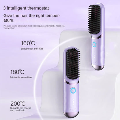 2-in-1 Electric Hair Styler - Rotating Curling Iron & Straightener Brush with Negative Ion Technology (Multi colour)