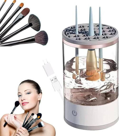 3-in-1 Automatic Makeup Brush Cleaning and Drying Stand – Electric Makeup Brush Cleaner Machine with USB Charging