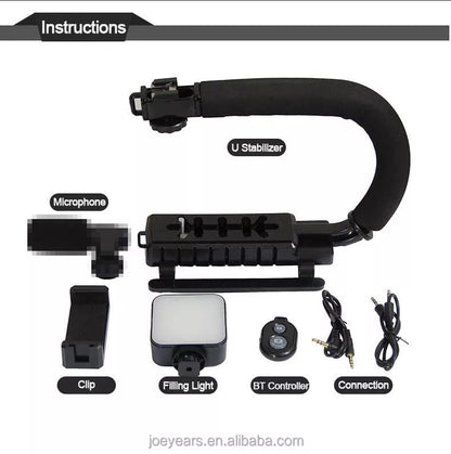 AY-49U U-Shaped Video Making Handheld Stabilizer Kit – Camera Gimbal for Smooth Filmmaking