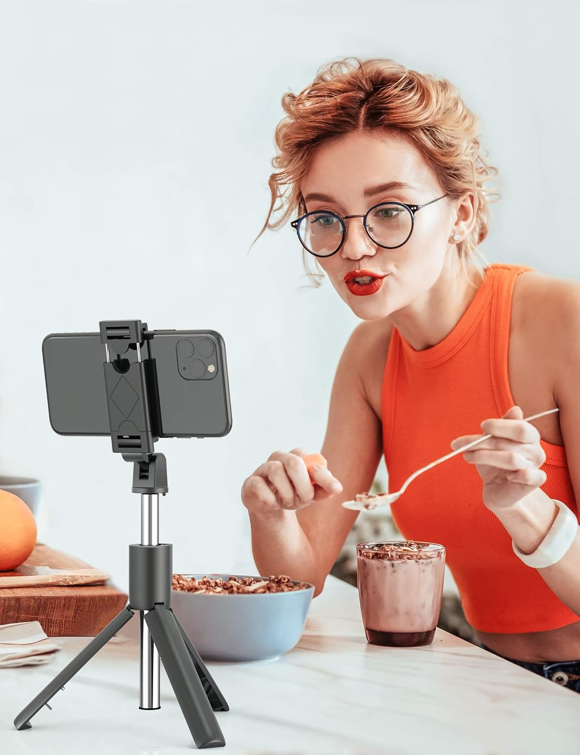 3-in-1 Bluetooth Selfie Stick Tripod Monopod with Remote Control, Telescopic Selfie Stick with Aluminum Alloy Material, Portable & Lightweight, Compatible with iPhone & Android Smartphones - Ideal for Travel, Parties, Weddings, and Group Photos