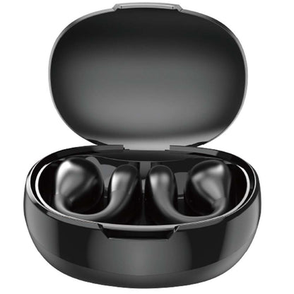 U-20 Open Ear Ring Headphones - Bluetooth 5.4 Clip-On OWS Earphones, 30H Battery, Noise-Cancelling, 4.9g Lightweight (Black)