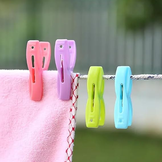Plastic Clothes Pins Laundry Clips | 40 Pcs Colorful Clothespins with Bag | 2-Inch Small Clothespins for Hanging Clothes – 4 Colors