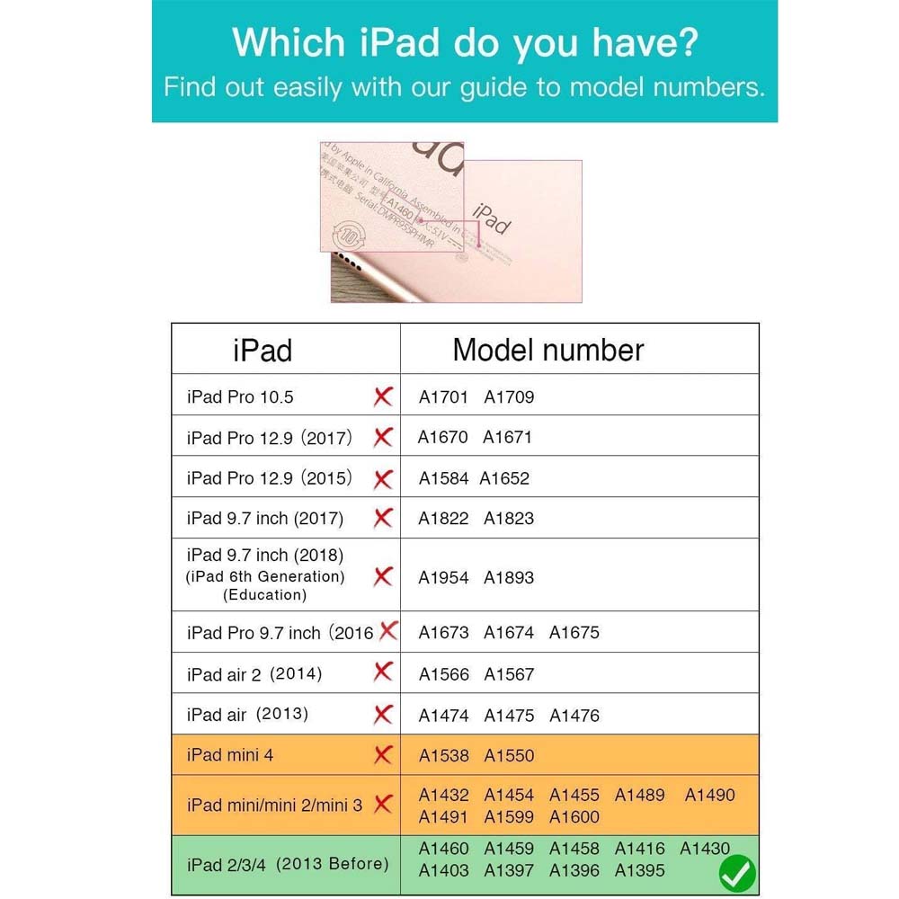 360° Rotating Stand Case for iPad 2/3/4 - Auto Wake/Sleep Smart Cover Protective Case with Multiple Viewing Angles (Multi Colour)