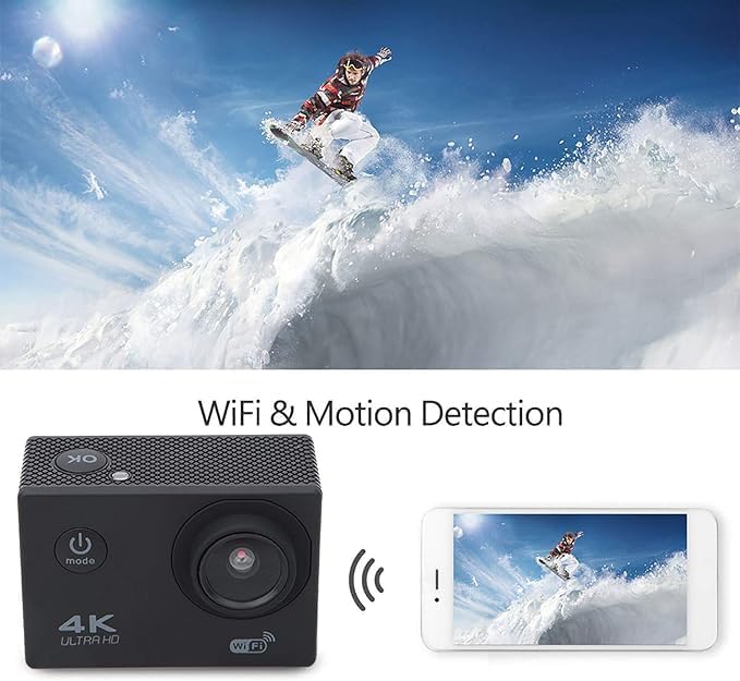 HD 1080P Outdoor WiFi Sports Camera with Waterproof Housing & Accessory Kit – 140° Wide Angle Lens for Adventure Sports