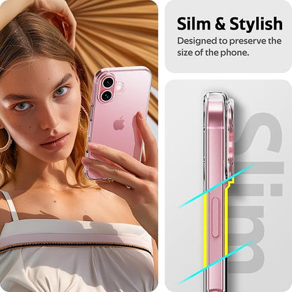 Ultra Slim Flexible Clear TPU Protective Phone Case – Scratch-Resistant Gel Rubber Silicone Cover for iPhone 16, 16 Plus, 16 Pro, and 16 Pro Max with Free Screen Protector