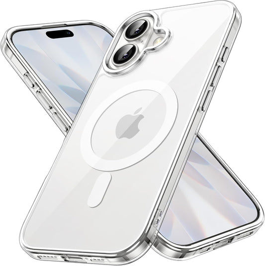 Magnetic Case for iPhone 17 6.3" - MagSafe Compatible, Shockproof Bumper, Anti-Scratch Clear Back (Transparent Design)
