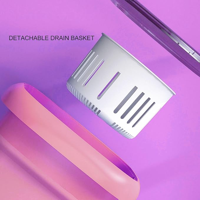 Portable Washing Machine | Mini Foldable Bucket Washer & Dryer Combo | Small Washer with Soft Spin Dry & Drainage Pipe for Underwear, Socks, Baby Clothes, Apartment, Dorm, Laundry (Pink)