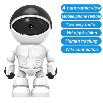 1080P Robot Camera – 360° IP Security Camera with APP WiFi, Night Vision, Auto Tracking, and Baby Monitor Features
