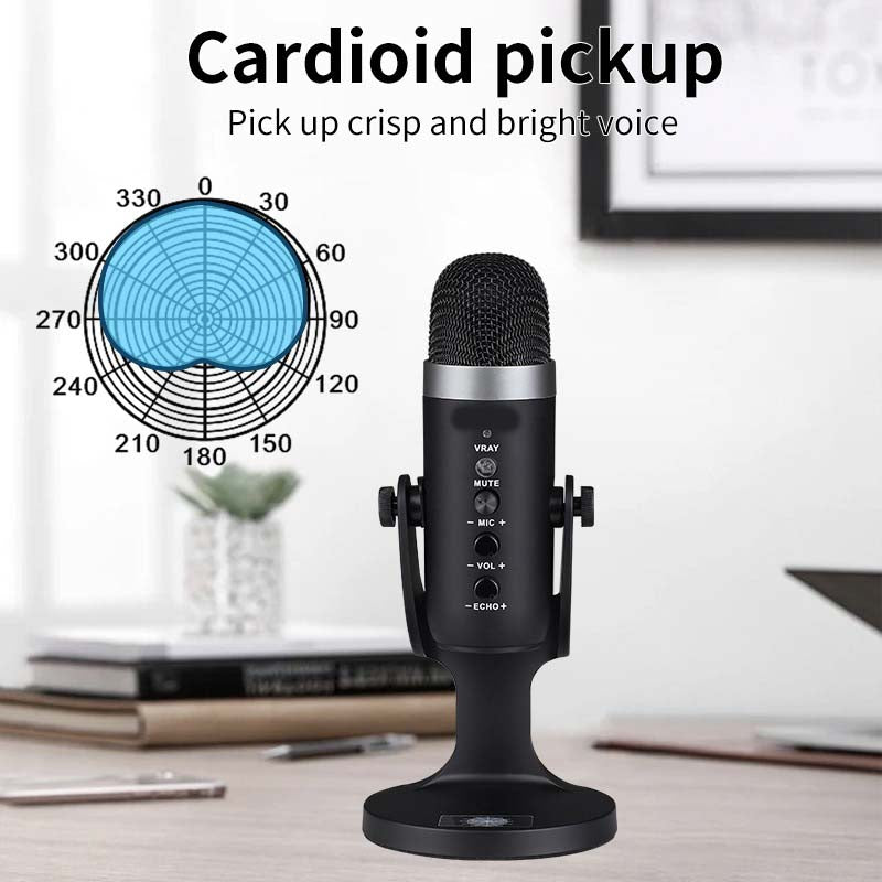 Mc-PW8 Professional USB Microphone – Condenser Desktop Microphone for Podcasting, Gaming, Streaming, and Recording