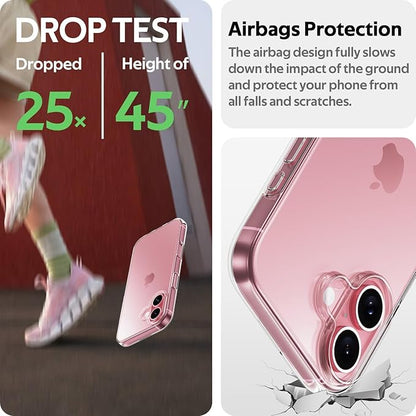 Ultra Slim Flexible Clear TPU Protective Phone Case – Scratch-Resistant Gel Rubber Silicone Cover for iPhone 16, 16 Plus, 16 Pro, and 16 Pro Max with Free Screen Protector