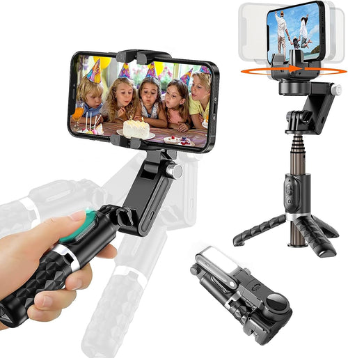 Q18 Mobile Phone Selfie Stick – Anti-Shake Hand-Held Single-Axis Gimbal Stabilizer with Fill Light for Live Broadcast