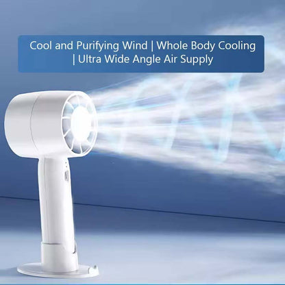 Portable Handheld Turbo Fan - High-Speed Rechargeable Personal Fan with Plastic Body for Travel, Outdoor, Home & Office