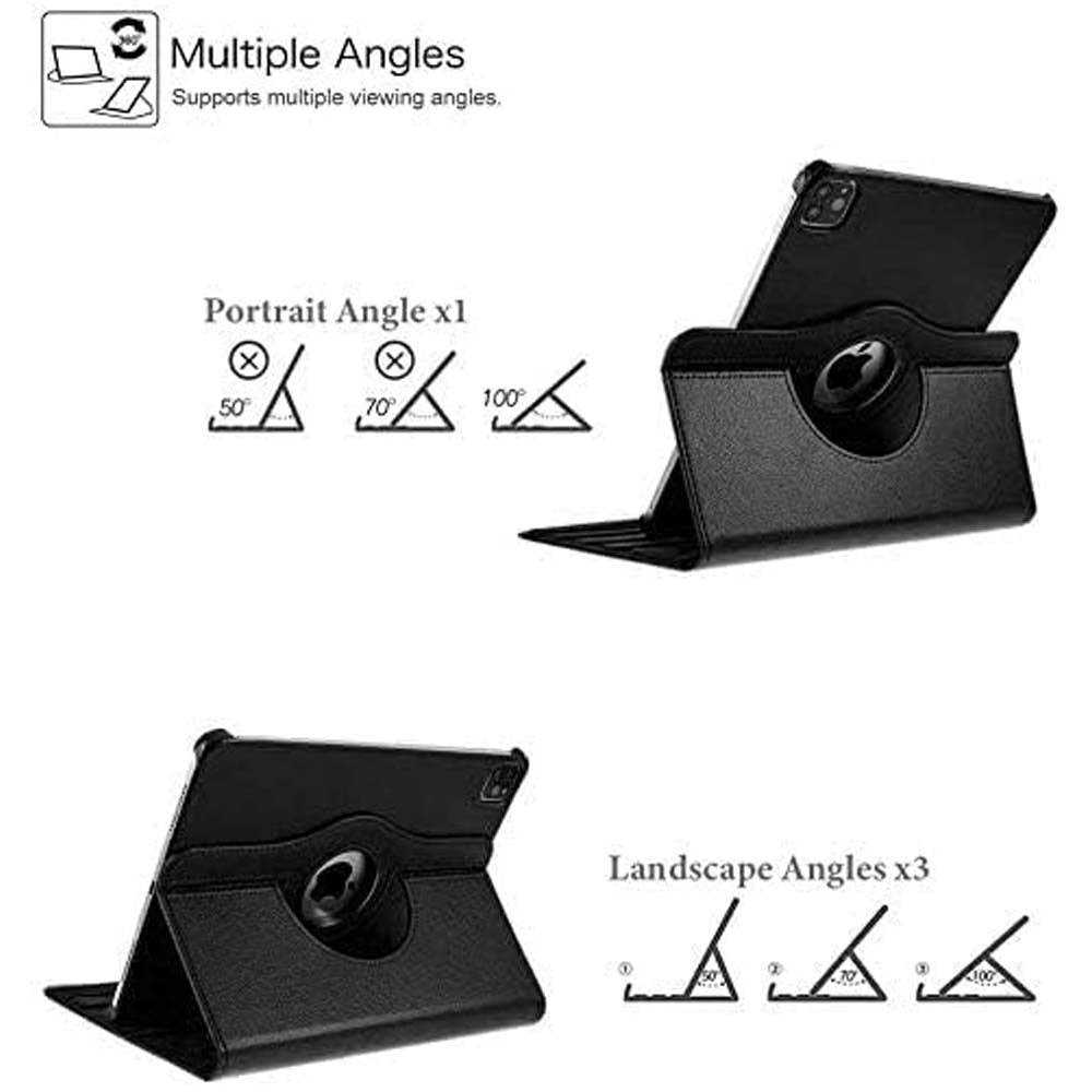 iPad Pro 13" M4 360° Rotating Case - Premium Leather Cover w/Auto Sleep/Wake & Multi-Angle Stand (2024) (Multi Colour)