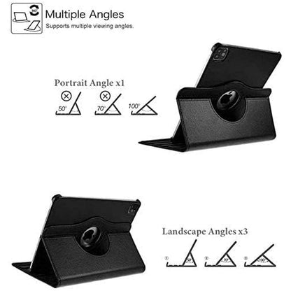 iPad Pro 13" M4 360° Rotating Case - Premium Leather Cover w/Auto Sleep/Wake & Multi-Angle Stand (2024) (Multi Colour)
