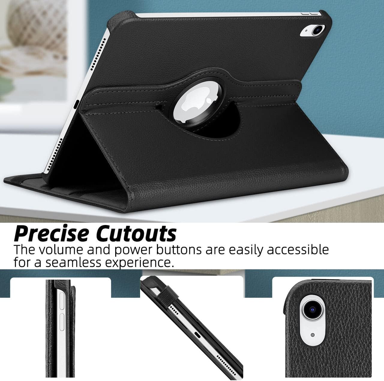 iPad 10th Gen 10.9" Leather Case - 360° Rotating Smart Cover with Auto Sleep/Wake & Multi-Angle Stand (Multi Colour)
