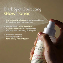 AXIS-Y Dark Spot Correcting Glow Toner - 5% Niacinamide, Glutathione & Hyaluronic Acid, Brightening Vegan Toner, 4.22oz