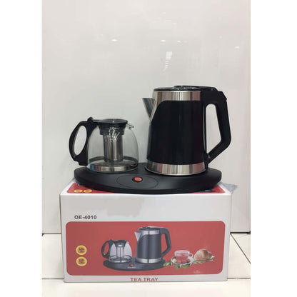 OE-4010 2.0L Electric Kettle & Tray Set. Fast-boiling water kettle with serving tray for elegant home tea service.
