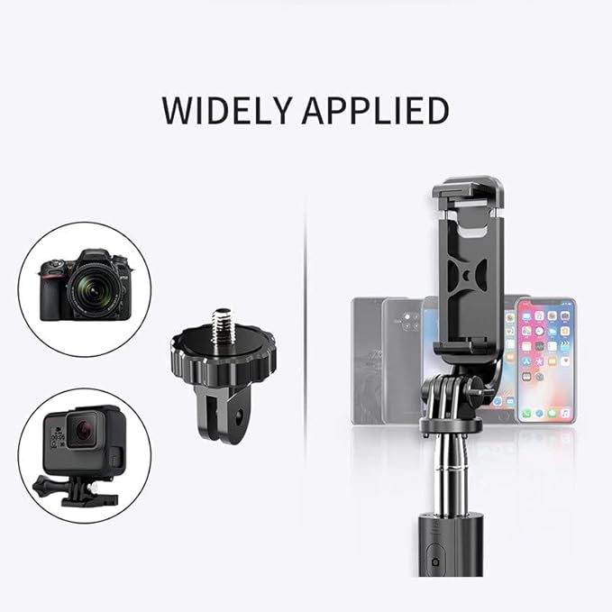 Bluetooth Selfie Stick Tripod D-10 | 360° Rotating Mini Live Broadcast Tripod with Detachable Remote for iOS & Android, Compact & Lightweight