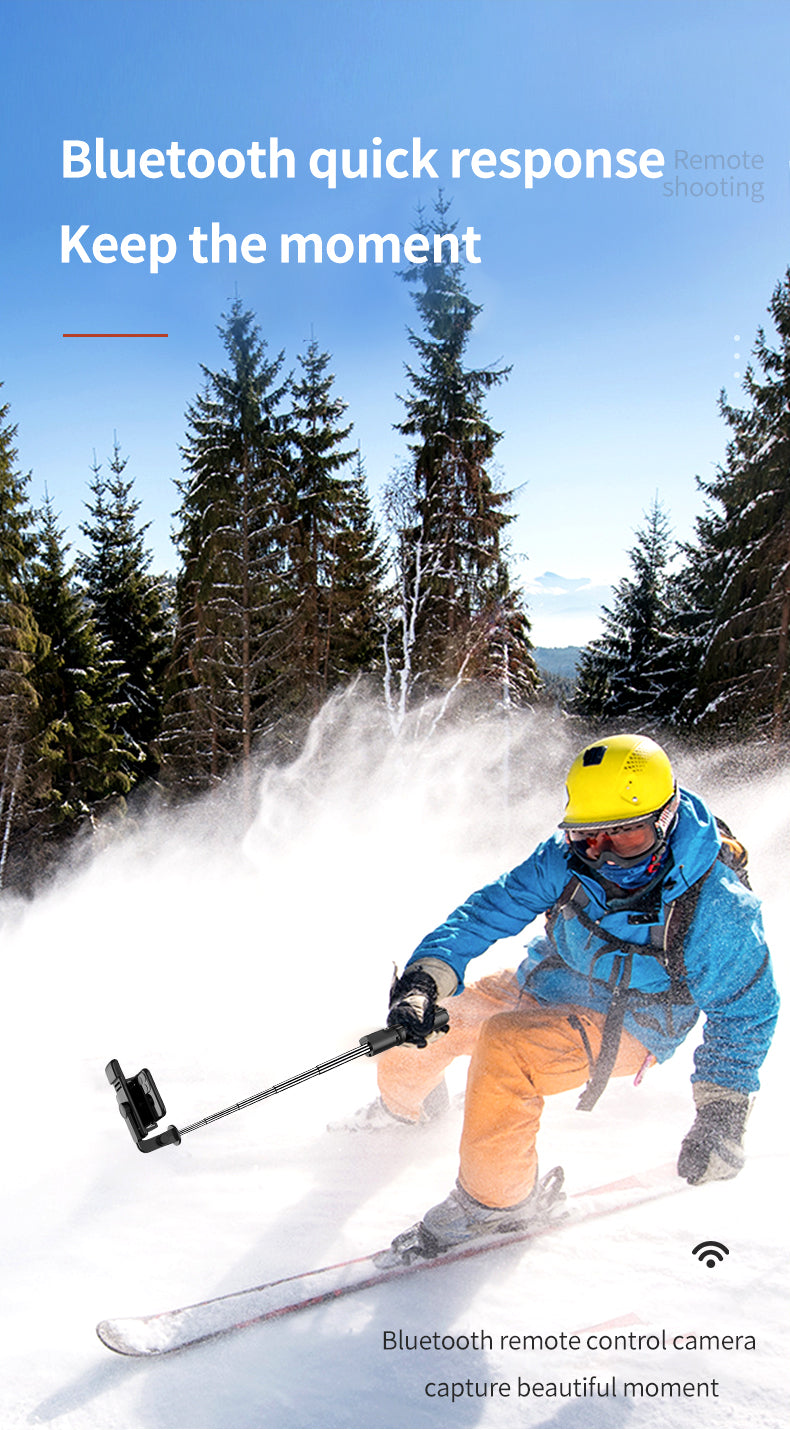 Selfie Stick Tripod with Wireless Remote & 360° Rotation, Mini Extendable Selfie Stick Stand Holder with LED Fill Light, Perfect Compitable for iPhone & Android Smartphones, Compact & Portable for Travel, Vlogging, and Live Streaming