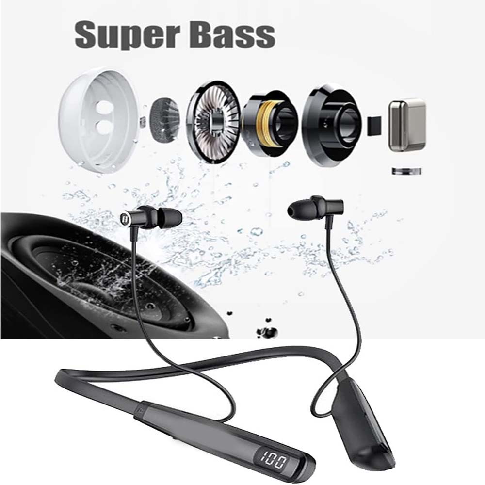 OSP 3 Bluetooth Neckband - 50H Playtime, Stereo Sound, TF Card Support, BT 5.4, Type-C Charging (Skin-Friendly)