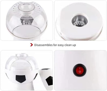 Football Popcorn Maker, 1200W Hot Air Popcorn Machine | Healthy, Oil-Free Snack with Overheat Protection & Temperature Control | Perfect for Game Nights and Parties