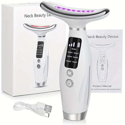7-Colour LED Light Therapy Facial Massager - Anti-Aging, Skin Tightening & Slimming Wand for Face, Neck & Eyes