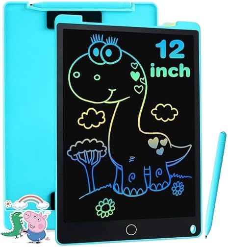 12 Inch LCD Writing Tablet | Magnetic Drawing Pad for Kids | Educational Doodle Board Toy for 2-6+ Year Olds | Blue