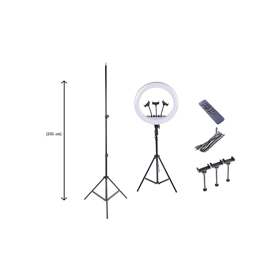 21-Inch Selfie Ring Light with Tripod Stand – Adjustable Photographic Lamp with 3 Mobile Holders