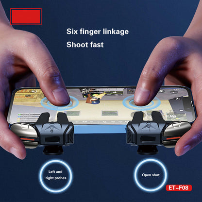 ET-F08 Mobile Game Trigger Controller - Clip-on Fire Buttons & Joystick for iOS/Android Gaming, No Bluetooth Needed