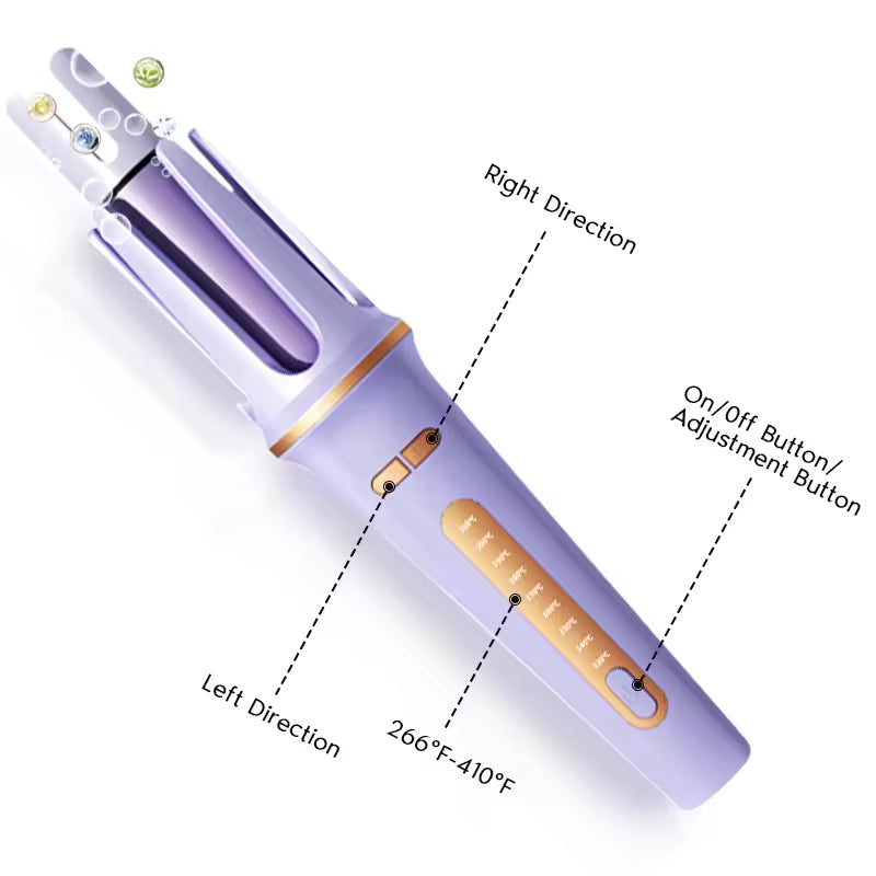 2-in-1 Electric Hair Styler - Rotating Curling Iron & Straightener Brush with Negative Ion Technology (Multi colour)