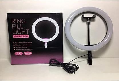 Ring Fill Light for TikTok Videos | Adjustable LED Ring Light with Phone Holder | Perfect for Streaming, Vlogging, and Content Creation