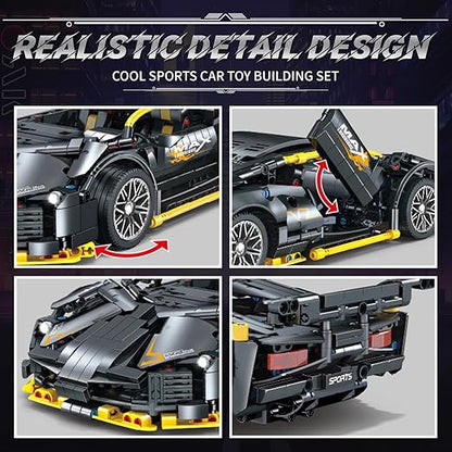 1215-Piece Sports Car Building Blocks | 1:14 Race Car Model Set | STEM Supercar Toy for Boys, Girls & Adults | Collectible Display, Engineering Kit